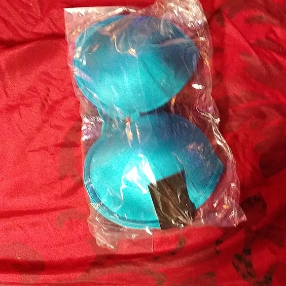 Fredrick's of Hollywood Smooth Satin Teal Bra (34DD) - Picture 2 of 5